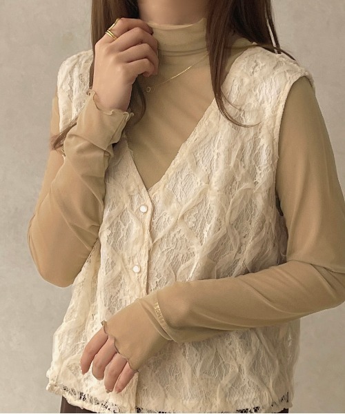 apres jour clair(アプレジュールクレア)の「【apres jour clair】ハイネックシアーインナー【ZOZOTOWN限定アイテム】(Tシャツ/カットソー・レディース・イエロー/オレンジ/アイボリー/ベージュ・フリー/X-LARGE)」の13枚目の写真