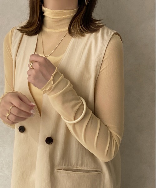 apres jour clair(アプレジュールクレア)の「【apres jour clair】ハイネックシアーインナー【ZOZOTOWN限定アイテム】(Tシャツ/カットソー・レディース・イエロー/オレンジ/アイボリー/ベージュ・フリー/X-LARGE)」の20枚目の写真