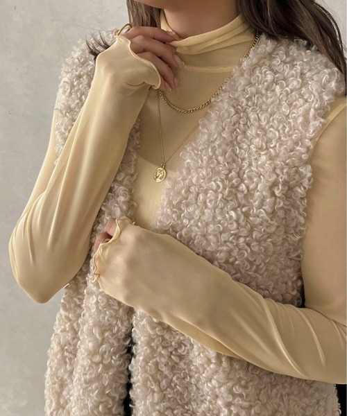 apres jour clair(アプレジュールクレア)の「【apres jour clair】ハイネックシアーインナー【ZOZOTOWN限定アイテム】(Tシャツ/カットソー・レディース・イエロー/オレンジ/アイボリー/ベージュ・フリー/X-LARGE)」の19枚目の写真