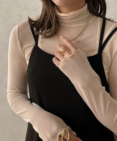 apres jour clair(アプレジュールクレア)の「【apres jour clair】ハイネックシアーインナー【ZOZOTOWN限定アイテム】(Tシャツ/カットソー・レディース・イエロー/オレンジ/アイボリー/ベージュ・フリー/X-LARGE)」の16枚目の写真