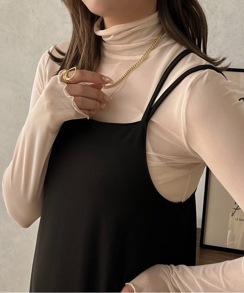 apres jour clair(アプレジュールクレア)の「【apres jour clair】ハイネックシアーインナー【ZOZOTOWN限定アイテム】(Tシャツ/カットソー・レディース・イエロー/オレンジ/アイボリー/ベージュ・フリー/X-LARGE)」の17枚目の写真