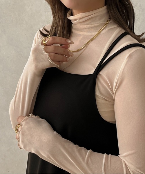 apres jour clair(アプレジュールクレア)の「【apres jour clair】ハイネックシアーインナー【ZOZOTOWN限定アイテム】(Tシャツ/カットソー・レディース・イエロー/オレンジ/アイボリー/ベージュ・フリー/X-LARGE)」の18枚目の写真