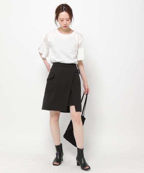 mysty woman(ミスティウーマン)の「シアショルダープルオーバー 277907(Tシャツ/カットソー・レディース・ブラック/オフホワイト/オレンジ/ライトブルー・FREE)」の19枚目の写真