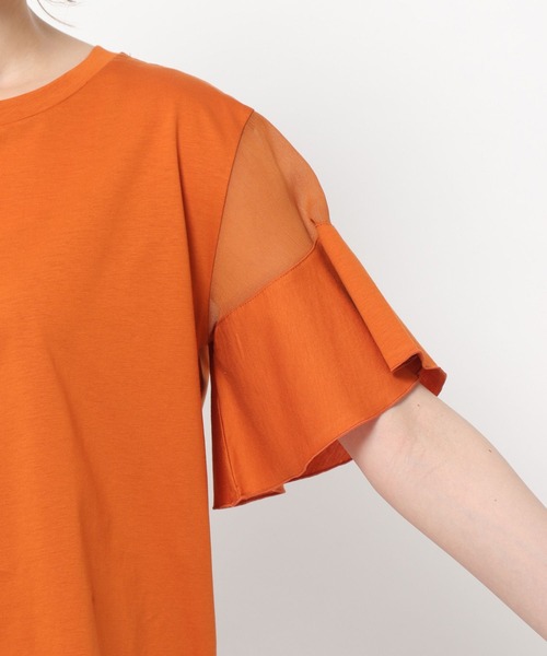 欄 4点 mysty woman tシャツ Tシャツ シアショルダープルオーバー