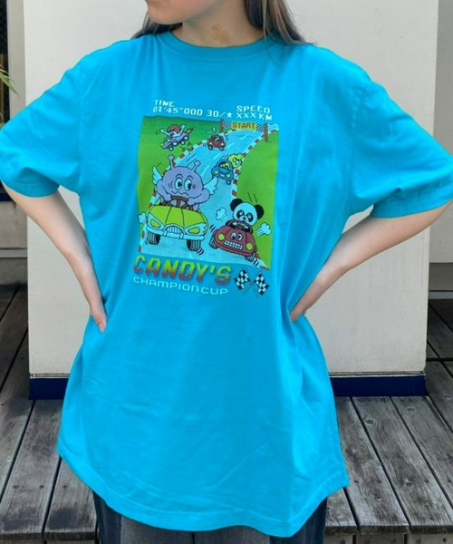 Candy Stripper(キャンディストリッパー)の「RACING CANDYS Tシャツ(Tシャツ/カットソー・レディース・ライトブルー/ブラック/オフホワイト・2/4/3)」の1枚目の写真