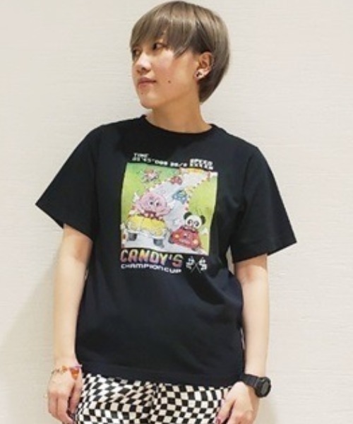 Candy Stripper(キャンディストリッパー)の「RACING CANDYS Tシャツ(Tシャツ/カットソー・レディース・ライトブルー/ブラック/オフホワイト・2/4/3)」の3枚目の写真