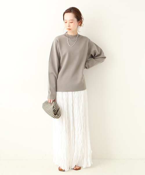 IENA(イエナ)の「maisonランダムプリーツスカート◆(スカート・レディース・チャコールグレー/ホワイト・38/36)」の3枚目の写真