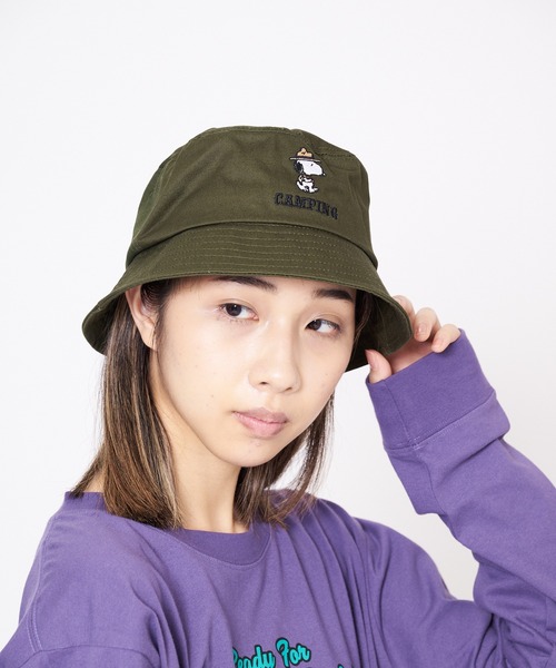 PEANUTS(ピーナッツ)の「【OUTDOOR PRODUCTS/アウトドアプロダクツ】【PEANUTS/ピーナッツ】ワンポイント刺繍バケットハット(ハット・メンズ・ベージュ/ブラック/カーキ・58cm)」の18枚目の写真