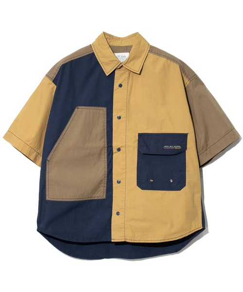 CUBE SUGAR（キューブシュガー）の「CUBE SUGAR/キューブシュガー　タイプライター半袖アウトドアシャツ（シャツ/ブラウス・レディース・カーキ/ベージュ/ネイビー/その他1・FREE）」の4枚目の写真