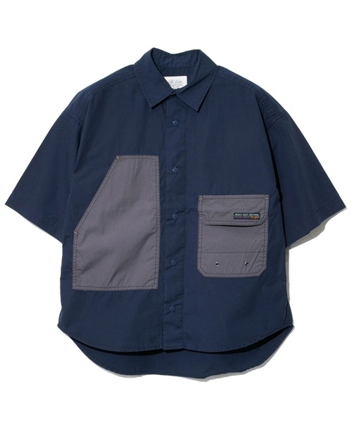 CUBE SUGAR（キューブシュガー）の「CUBE SUGAR/キューブシュガー　タイプライター半袖アウトドアシャツ（シャツ/ブラウス・レディース・カーキ/ベージュ/ネイビー/その他1・FREE）」の3枚目の写真