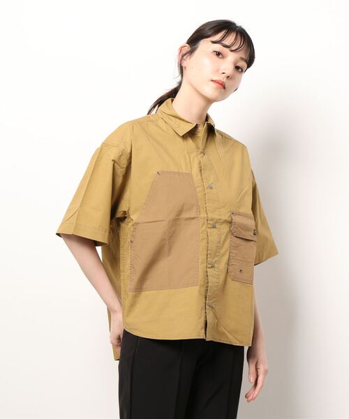 CUBE SUGAR（キューブシュガー）の「CUBE SUGAR/キューブシュガー　タイプライター半袖アウトドアシャツ（シャツ/ブラウス・レディース・カーキ/ベージュ/ネイビー/その他1・FREE）」の16枚目の写真