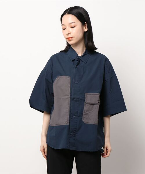 CUBE SUGAR（キューブシュガー）の「CUBE SUGAR/キューブシュガー　タイプライター半袖アウトドアシャツ（シャツ/ブラウス・レディース・カーキ/ベージュ/ネイビー/その他1・FREE）」の14枚目の写真