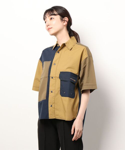 CUBE SUGAR（キューブシュガー）の「CUBE SUGAR/キューブシュガー　タイプライター半袖アウトドアシャツ（シャツ/ブラウス・レディース・カーキ/ベージュ/ネイビー/その他1・FREE）」の12枚目の写真