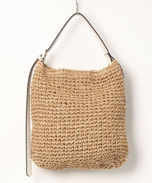 natural couture（ナチュラルクチュール）の「ベルトハンドル手編みミニバッグ（ショルダーバッグ・レディース・ブラック/アイボリー・FREE）」の9枚目の写真