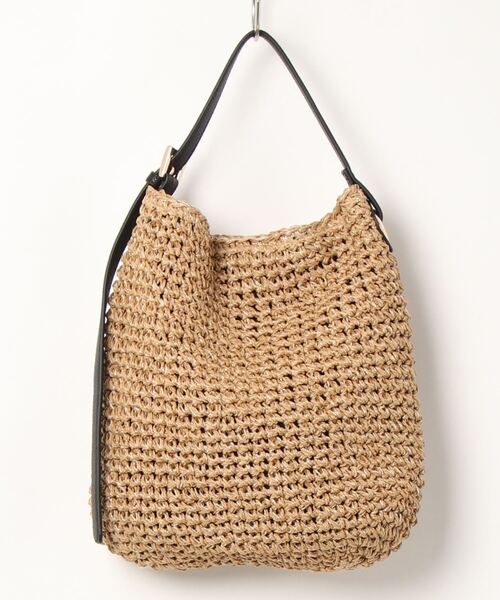 natural couture（ナチュラルクチュール）の「ベルトハンドル手編みミニバッグ（ショルダーバッグ・レディース・ブラック/アイボリー・FREE）」の12枚目の写真