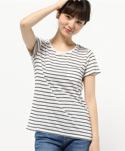 WEGO（ウィゴー）の「WEGO/リネンモダールTシャツ（Tシャツ/カットソー・レディース・ホワイト/アイボリー/ホワイト系その他/ブラック/カーキ・FREE）」の17枚目の写真