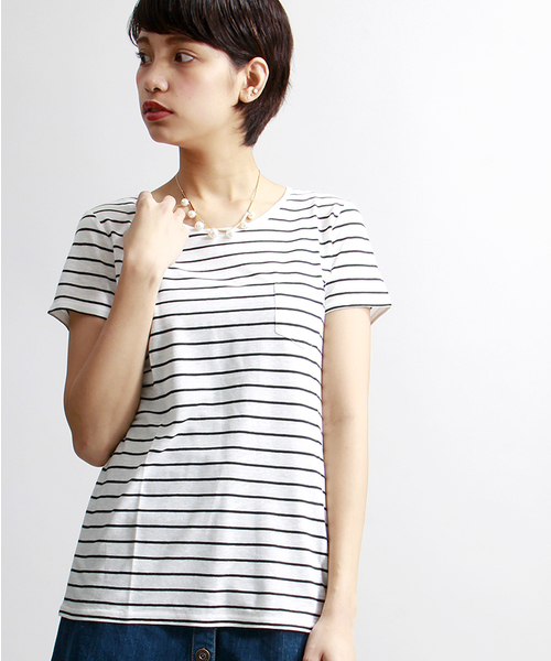 WEGO（ウィゴー）の「WEGO/リネンモダールTシャツ（Tシャツ/カットソー・レディース・ホワイト/アイボリー/ホワイト系その他/ブラック/カーキ・FREE）」の20枚目の写真