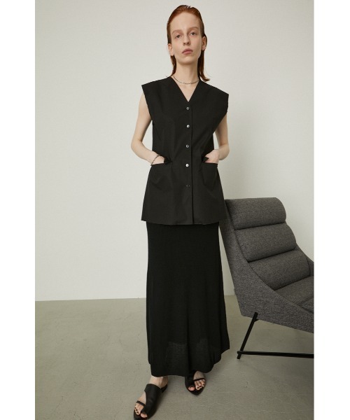 美品 RIM.ARK リムアーク インナー ダウン ベスト キルティング M 黒 リムアーク Vest layered down CT ベスト ダウン
