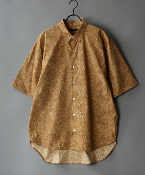 SITRY（シトリー）の「日本製/Oversize Drop shoulder Paisley shirt/オーバーサイズ ドロップショルダー ペイズリー シャツ（シャツ/ブラウス・メンズ・ブラック/マスタード/グレー・M/L）」の3枚目の写真