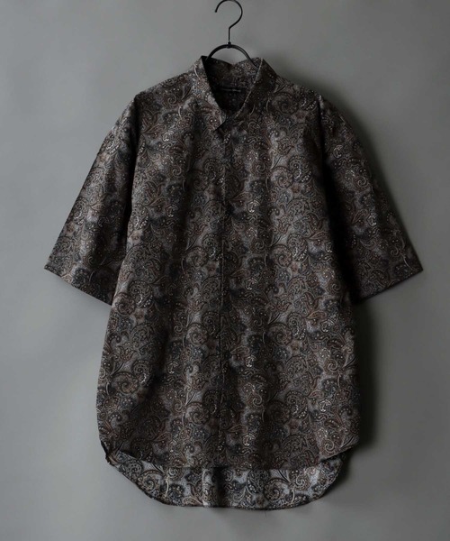 SITRY（シトリー）の「日本製/Oversize Drop shoulder Paisley shirt/オーバーサイズ ドロップショルダー ペイズリー シャツ（シャツ/ブラウス・メンズ・ブラック/マスタード/グレー・M/L）」の2枚目の写真