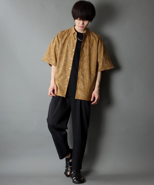 SITRY（シトリー）の「日本製/Oversize Drop shoulder Paisley shirt/オーバーサイズ ドロップショルダー ペイズリー シャツ（シャツ/ブラウス・メンズ・ブラック/マスタード/グレー・M/L）」の14枚目の写真