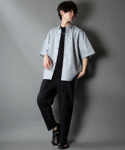 SITRY（シトリー）の「日本製/Oversize Drop shoulder Paisley shirt/オーバーサイズ ドロップショルダー ペイズリー シャツ（シャツ/ブラウス・メンズ・ブラック/マスタード/グレー・M/L）」の10枚目の写真