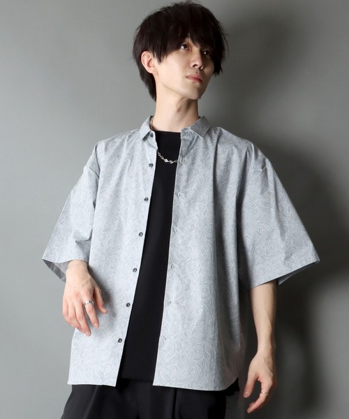 SITRY（シトリー）の「日本製/Oversize Drop shoulder Paisley shirt/オーバーサイズ ドロップショルダー ペイズリー シャツ（シャツ/ブラウス・メンズ・ブラック/マスタード/グレー・M/L）」の19枚目の写真