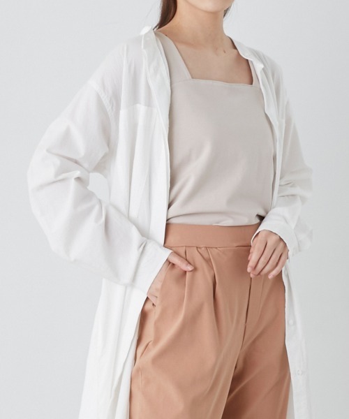 OMNES(オムネス)の「綿ベア天スクエアネックキャミ(Tシャツ/カットソー・レディース・ラベンダー/ブルー系その他/ブラック/ベージュ/ホワイト/チャコール・MEDIUM/LARGE)」の14枚目の写真