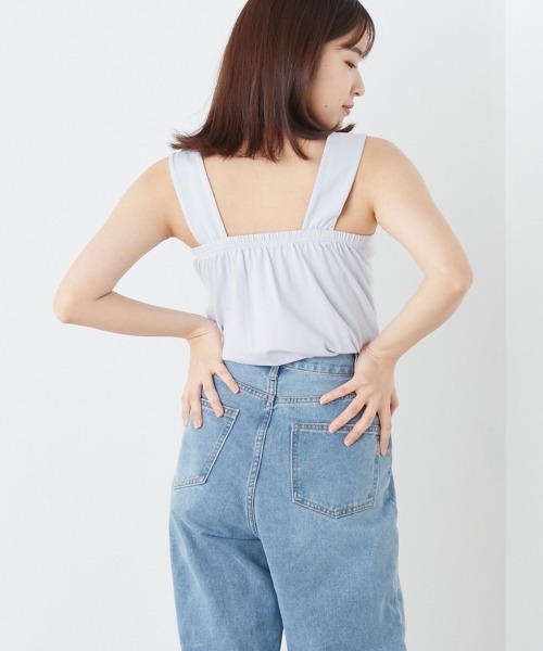 OMNES(オムネス)の「綿ベア天スクエアネックキャミ(Tシャツ/カットソー・レディース・ラベンダー/ブルー系その他/ブラック/ベージュ/ホワイト/チャコール・MEDIUM/LARGE)」の18枚目の写真