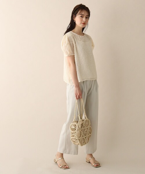 OPAQUE.CLIP（オペークドットクリップ）の「◆バックリボンチュールデザインブラウス（シャツ/ブラウス・レディース・ブラック/オフホワイト・38）」の12枚目の写真