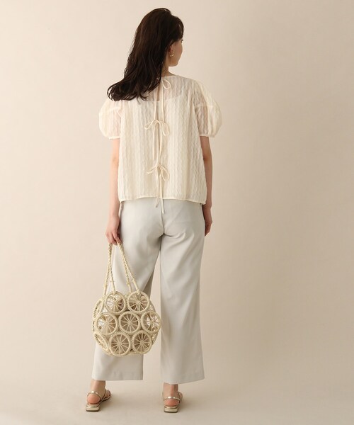 OPAQUE.CLIP（オペークドットクリップ）の「◆バックリボンチュールデザインブラウス（シャツ/ブラウス・レディース・ブラック/オフホワイト・38）」の13枚目の写真