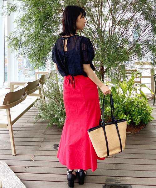 OPAQUE.CLIP（オペークドットクリップ）の「◆バックリボンチュールデザインブラウス（シャツ/ブラウス・レディース・ブラック/オフホワイト・38）」の19枚目の写真