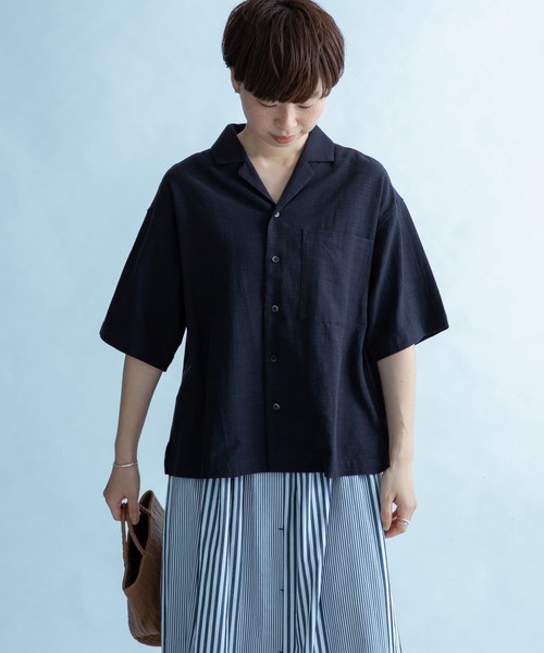 FORK&SPOON（フォークアンドスプーン）の「FORK&SPOON　オープンカラーシャツ（シャツ/ブラウス・レディース・ネイビー/オフホワイト/ブルー系その他・1）」の19枚目の写真