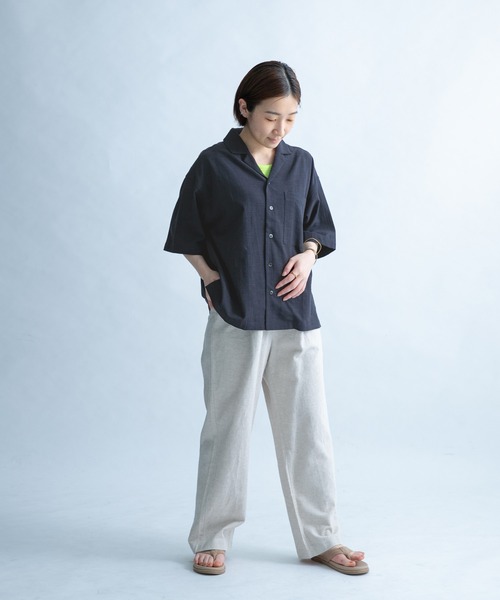 FORK&SPOON（フォークアンドスプーン）の「FORK&SPOON　オープンカラーシャツ（シャツ/ブラウス・レディース・ネイビー/オフホワイト/ブルー系その他・1）」の12枚目の写真