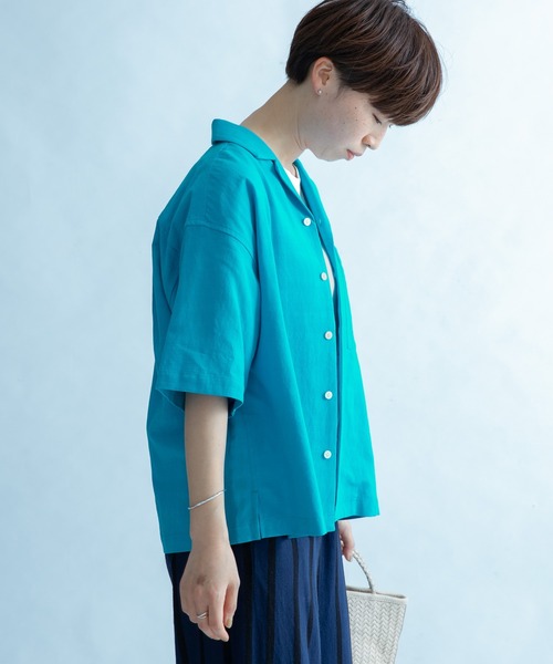 FORK&SPOON（フォークアンドスプーン）の「FORK&SPOON　オープンカラーシャツ（シャツ/ブラウス・レディース・ネイビー/オフホワイト/ブルー系その他・1）」の21枚目の写真