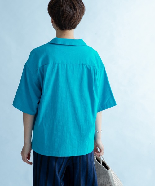 FORK&SPOON（フォークアンドスプーン）の「FORK&SPOON　オープンカラーシャツ（シャツ/ブラウス・レディース・ネイビー/オフホワイト/ブルー系その他・1）」の13枚目の写真