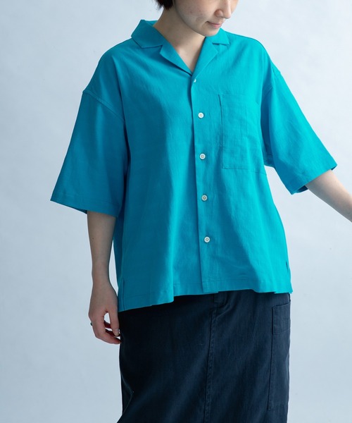 FORK&SPOON（フォークアンドスプーン）の「FORK&SPOON　オープンカラーシャツ（シャツ/ブラウス・レディース・ネイビー/オフホワイト/ブルー系その他・1）」の9枚目の写真