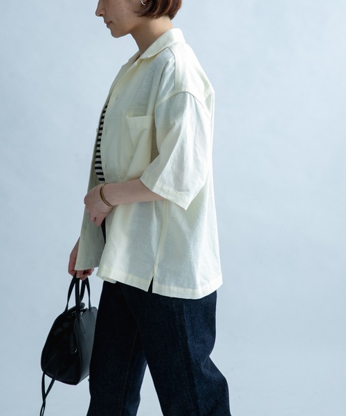 FORK&SPOON（フォークアンドスプーン）の「FORK&SPOON　オープンカラーシャツ（シャツ/ブラウス・レディース・ネイビー/オフホワイト/ブルー系その他・1）」の15枚目の写真