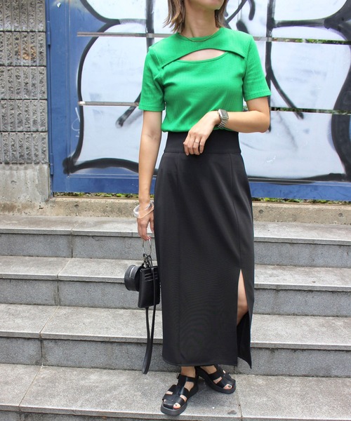 MLI'A(エムリア)の「レイヤードデザイン半袖トップス(Tシャツ/カットソー・レディース・ブラック/オフホワイト/ピンク/グリーン・M)」の17枚目の写真