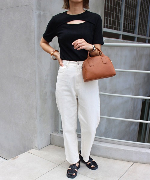 MLI'A(エムリア)の「レイヤードデザイン半袖トップス(Tシャツ/カットソー・レディース・ブラック/オフホワイト/ピンク/グリーン・M)」の11枚目の写真