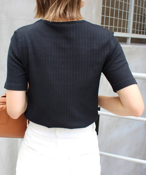 MLI'A(エムリア)の「レイヤードデザイン半袖トップス(Tシャツ/カットソー・レディース・ブラック/オフホワイト/ピンク/グリーン・M)」の14枚目の写真