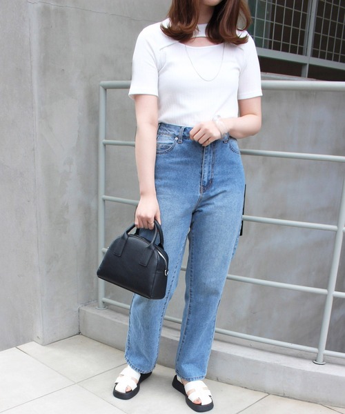 MLI'A(エムリア)の「レイヤードデザイン半袖トップス(Tシャツ/カットソー・レディース・ブラック/オフホワイト/ピンク/グリーン・M)」の5枚目の写真