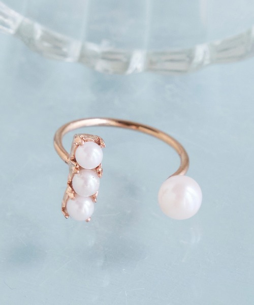 Phoebe（フィービィー）の「ラインパールピンキーリング（リング・レディース・ピンクゴールド/イエローゴールド・FREE）」の2枚目の写真