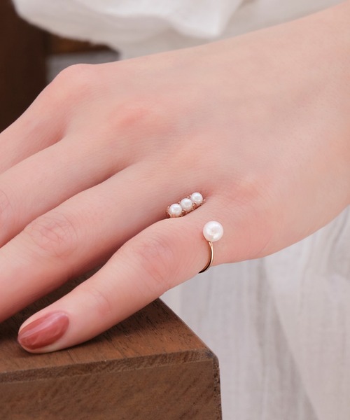 Phoebe（フィービィー）の「ラインパールピンキーリング（リング・レディース・ピンクゴールド/イエローゴールド・FREE）」の12枚目の写真