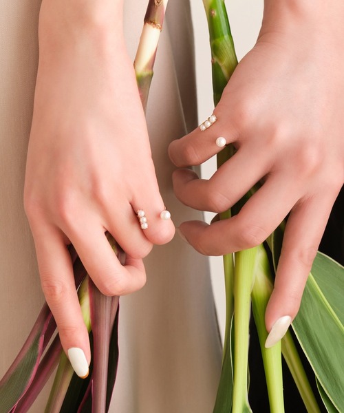 Phoebe（フィービィー）の「ラインパールピンキーリング（リング・レディース・ピンクゴールド/イエローゴールド・FREE）」の4枚目の写真