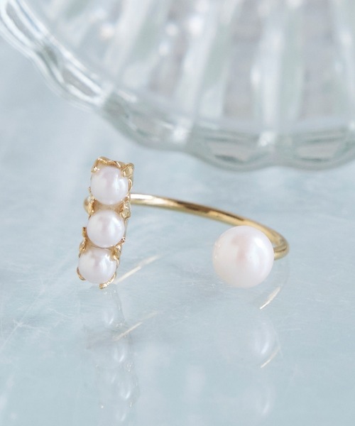 Phoebe（フィービィー）の「ラインパールピンキーリング（リング・レディース・ピンクゴールド/イエローゴールド・FREE）」の5枚目の写真