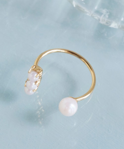Phoebe（フィービィー）の「ラインパールピンキーリング（リング・レディース・ピンクゴールド/イエローゴールド・FREE）」の3枚目の写真