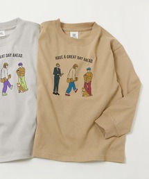 devirock | デビラボ プリント袖リブ 長袖Tシャツ(Tシャツ/カットソー)