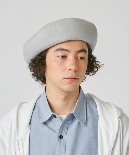 OVERRIDE(オーバーライド)の「OVERRIDE KNIT FELT OBAN BERET(ハンチング/ベレー帽・メンズ・グレー/ブラウン/ブラック/イエロー・58cm)」の3枚目の写真