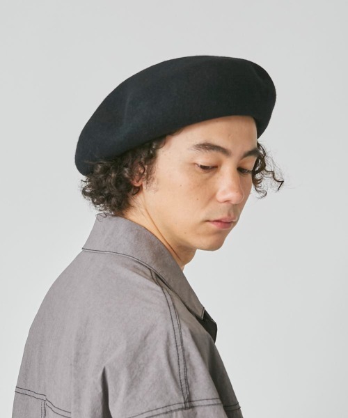 OVERRIDE(オーバーライド)の「OVERRIDE KNIT FELT OBAN BERET(ハンチング/ベレー帽・メンズ・グレー/ブラウン/ブラック/イエロー・58cm)」の5枚目の写真